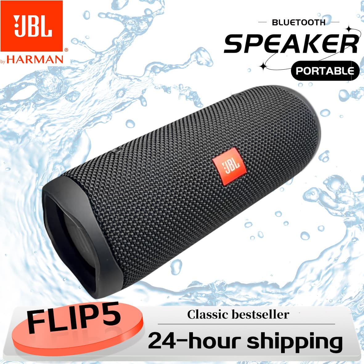 JBL Flip 5 Bluetooth-högtalare – vattentålig IPX7 portabel högtalare
