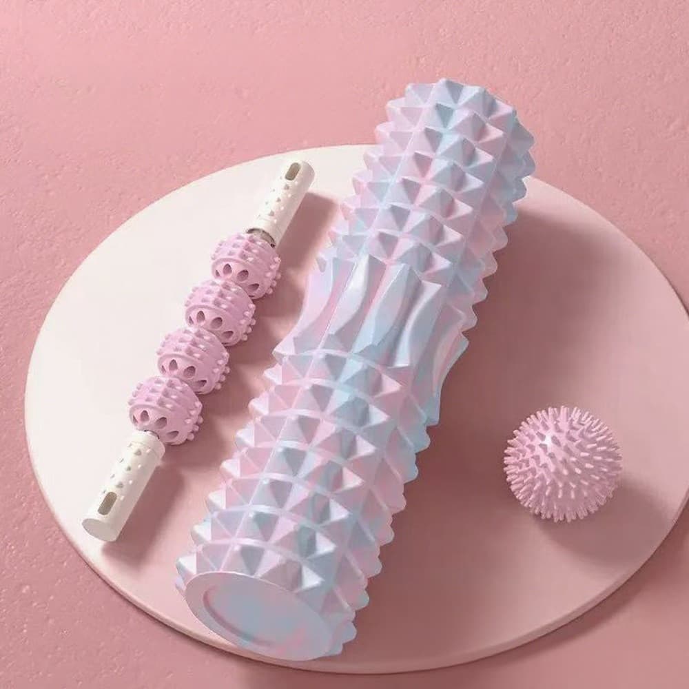 3-delars Massageset – Triggerpunktboll, Massagerulle & Fotmassage Roller