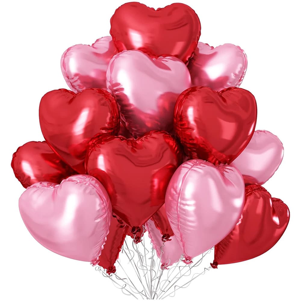 12-pack Hjärteballonger – Röda & Peach Love Ballonger