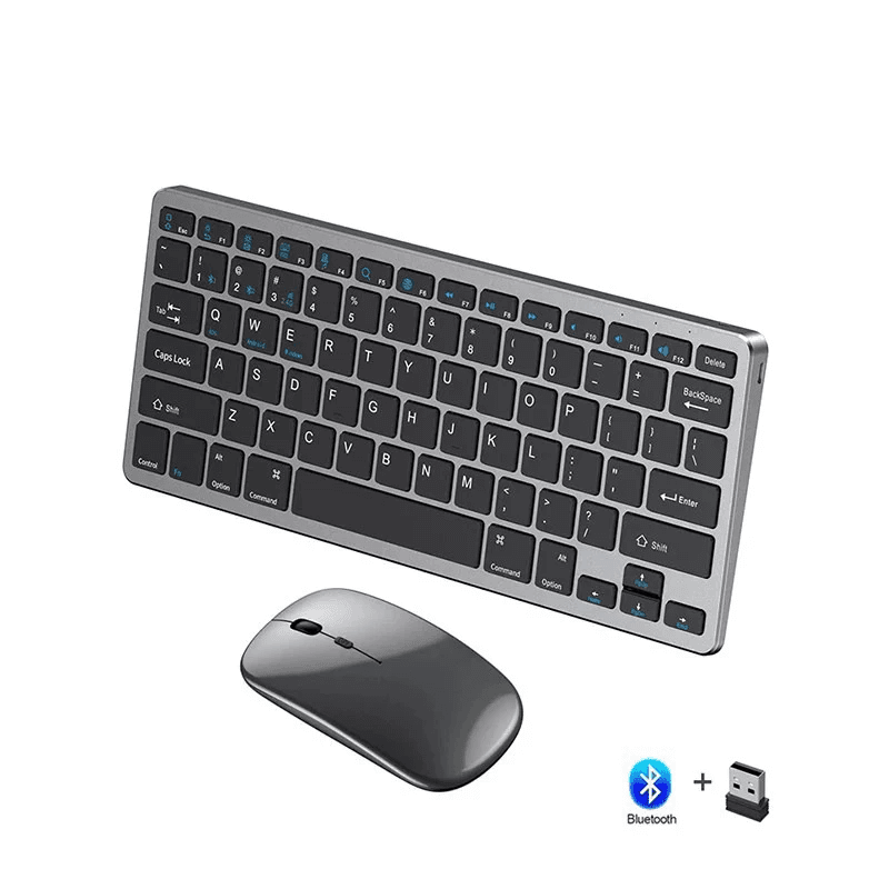 Trådlöst tangentbord och mus – kompakt Bluetooth-set