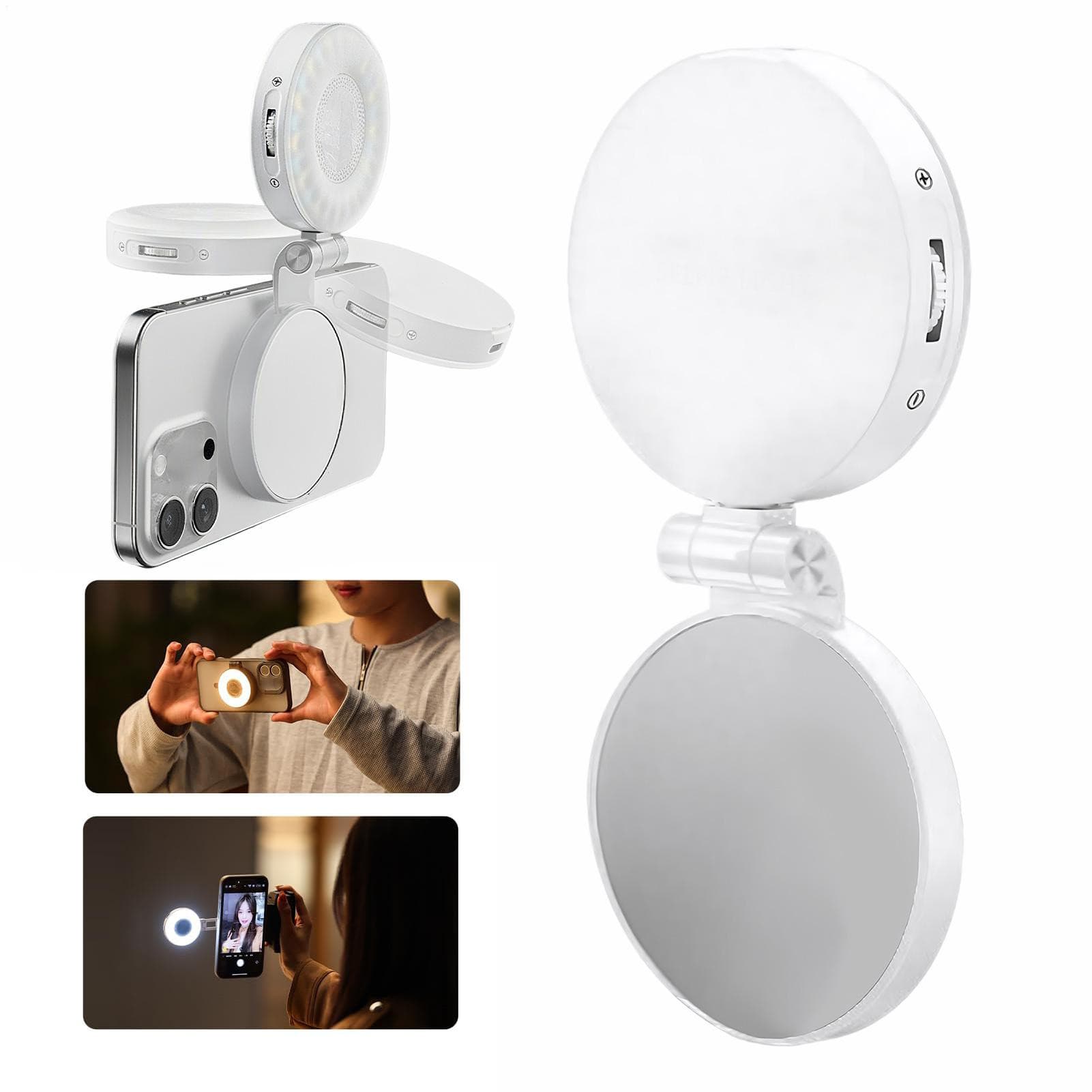 Selfie Light för mobil – magnetisk LED-ringlampa med stativfunktion