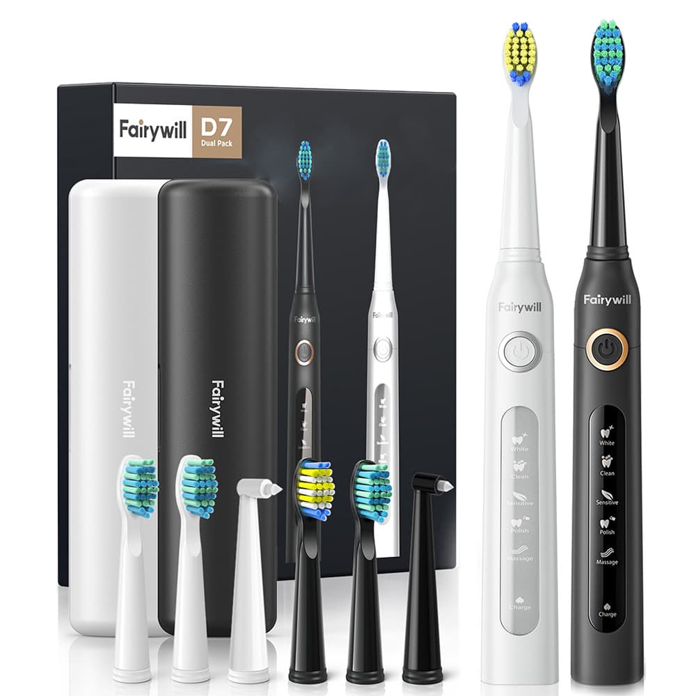 Elektrisk Sonisk Tandborste 2-pack – Fairywill FW-D7